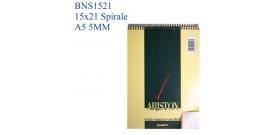 10 BLOC NOTES SPIRALE ARISTON 15x21 A5 5MM 60fg BLASET.1087