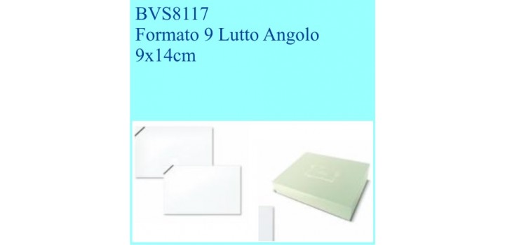 100+100 BIGLIETTI/BUSTE LUTTO ANGOLO 240gr FT.9 9x14cm