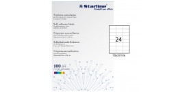 2400 ETICHETTE BIANCHE 70x37mm in fogli A4/24 STARLINE
