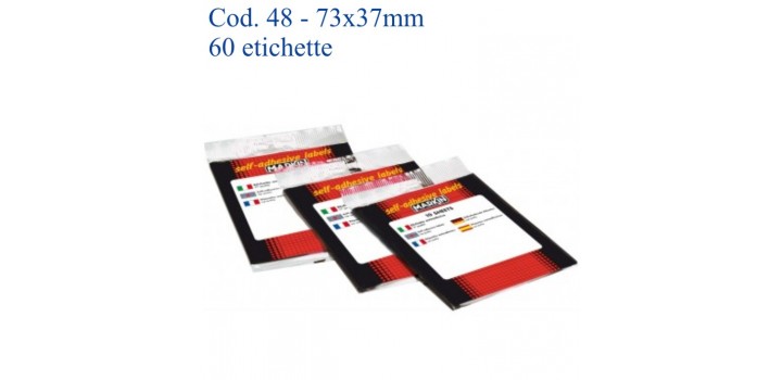 ETICHETTE ADESIVE BIANCHE 73x37mm(et.60) MARKIN