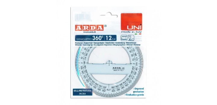 GONIOMETRO UNI 12cm 360 GRADI BLISTER ARDA