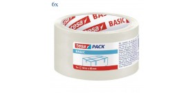 6 NASTRI ADESIVI 48mmx50mt TRASPARENTE BASIC PP ECO TESA