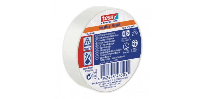 10 NASTRO ADESIVO 15mmx10mt ISOLANTE BIANCO TESA