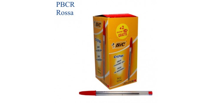 50 PENNE SFERA BIC CRISTALL ROSSO