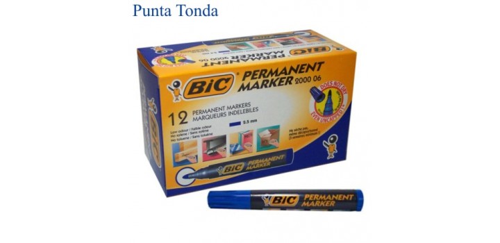 1 PENNARELLO BIC MARKER PERMANENT 2000 PUNTA TONDA BLU