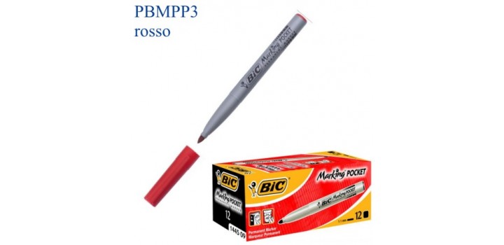 1 PENNARELLO BIC MARKER PERMANENT POCKET 1.1m ROSSO