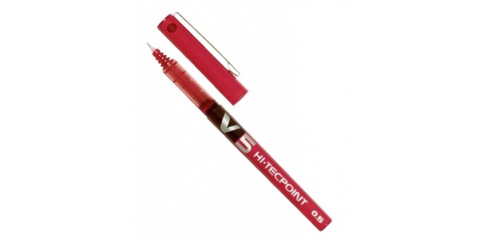 12 ROLLER PILOT HI-TECPOINT V5 0.5mm FINE ROSSO