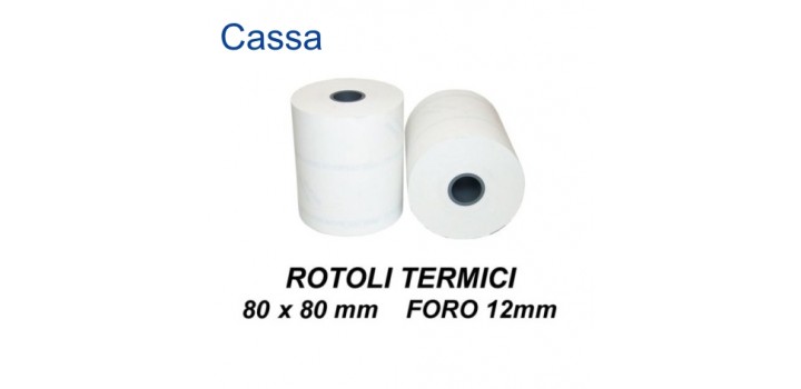 10 ROTOLI TERMICI CASSA OMOLOGATO 80mm x80mt x°12