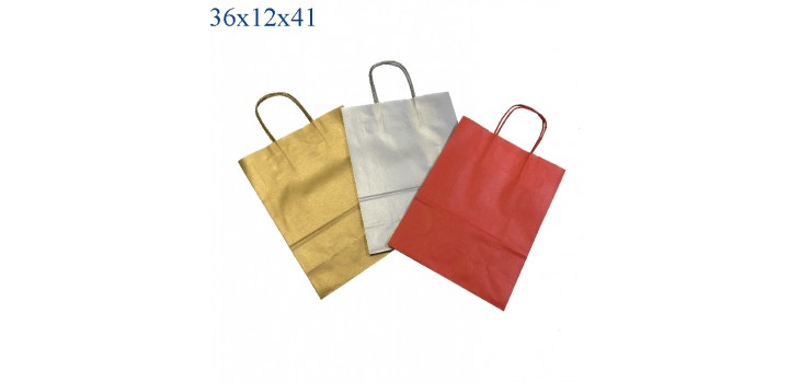 25 SHOPPER CARTA C/CORDINO 3 COL.NATALIZI 36x12x41