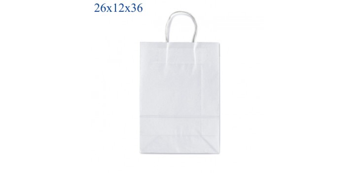 1 SHOPPER CARTA C/CORDONCINO NEUTRO BIANCO 26x12x36